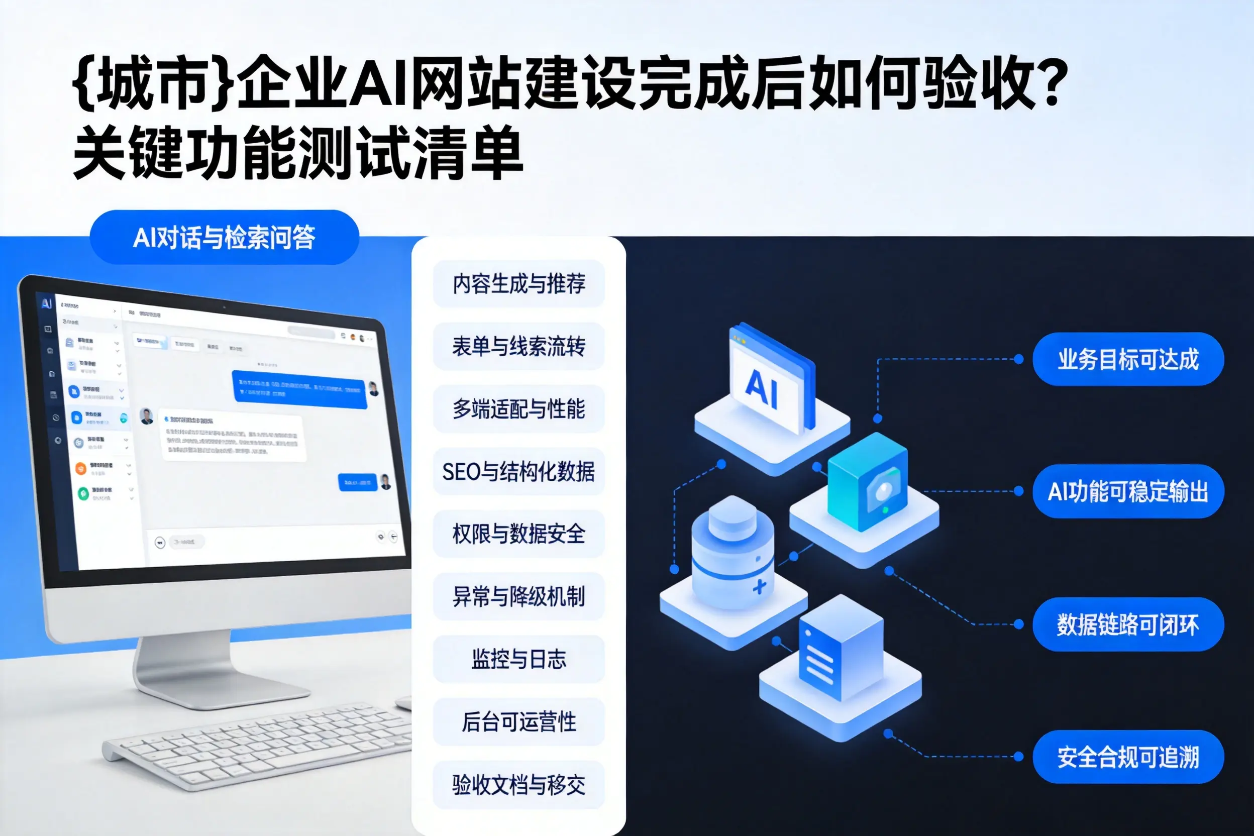 包头企业AI网站建设完成后如何验收？关键功能测试清单
