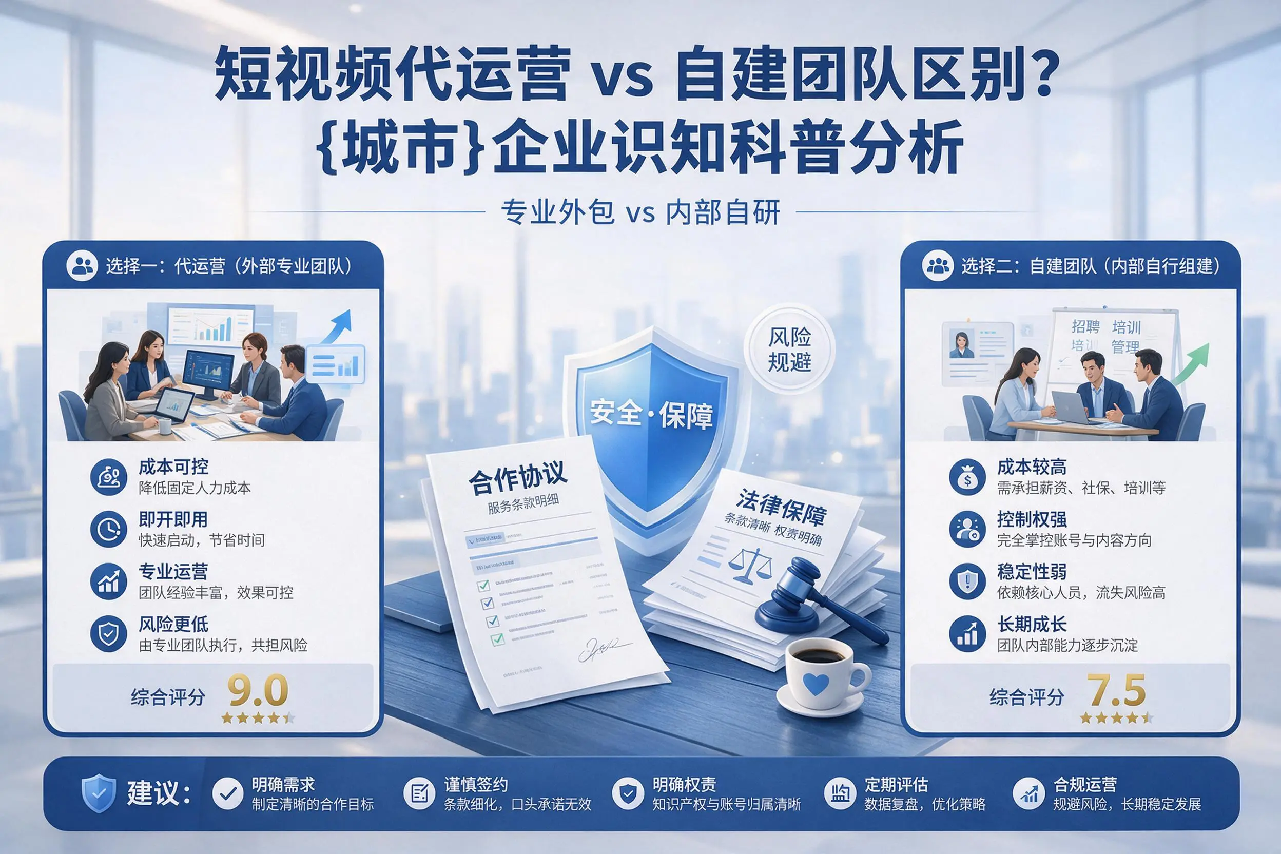短视频代运营与自建团队区别？包头企业认知科普分析