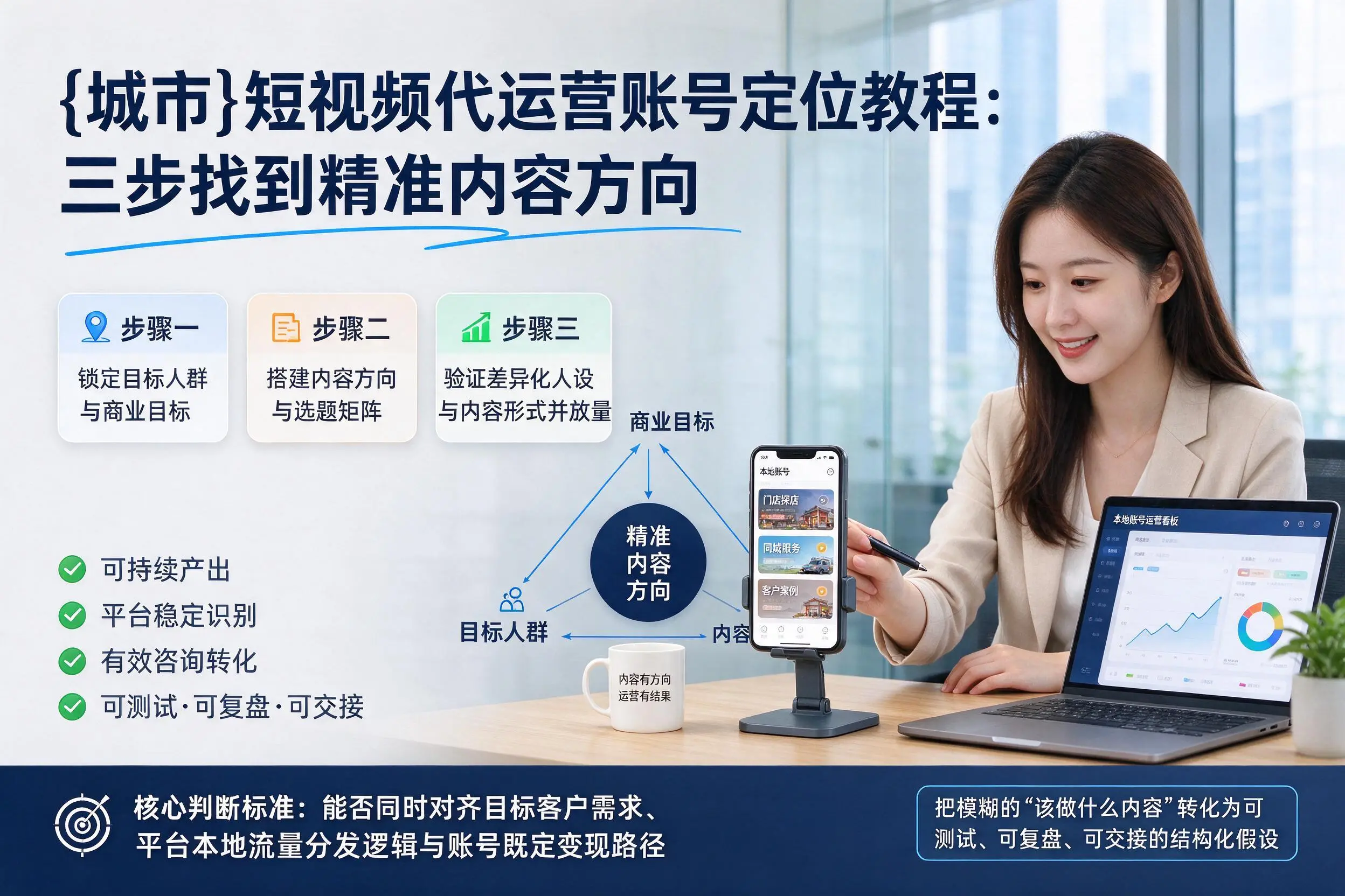 包头短视频代运营账号定位教程：三步找到精准内容方向