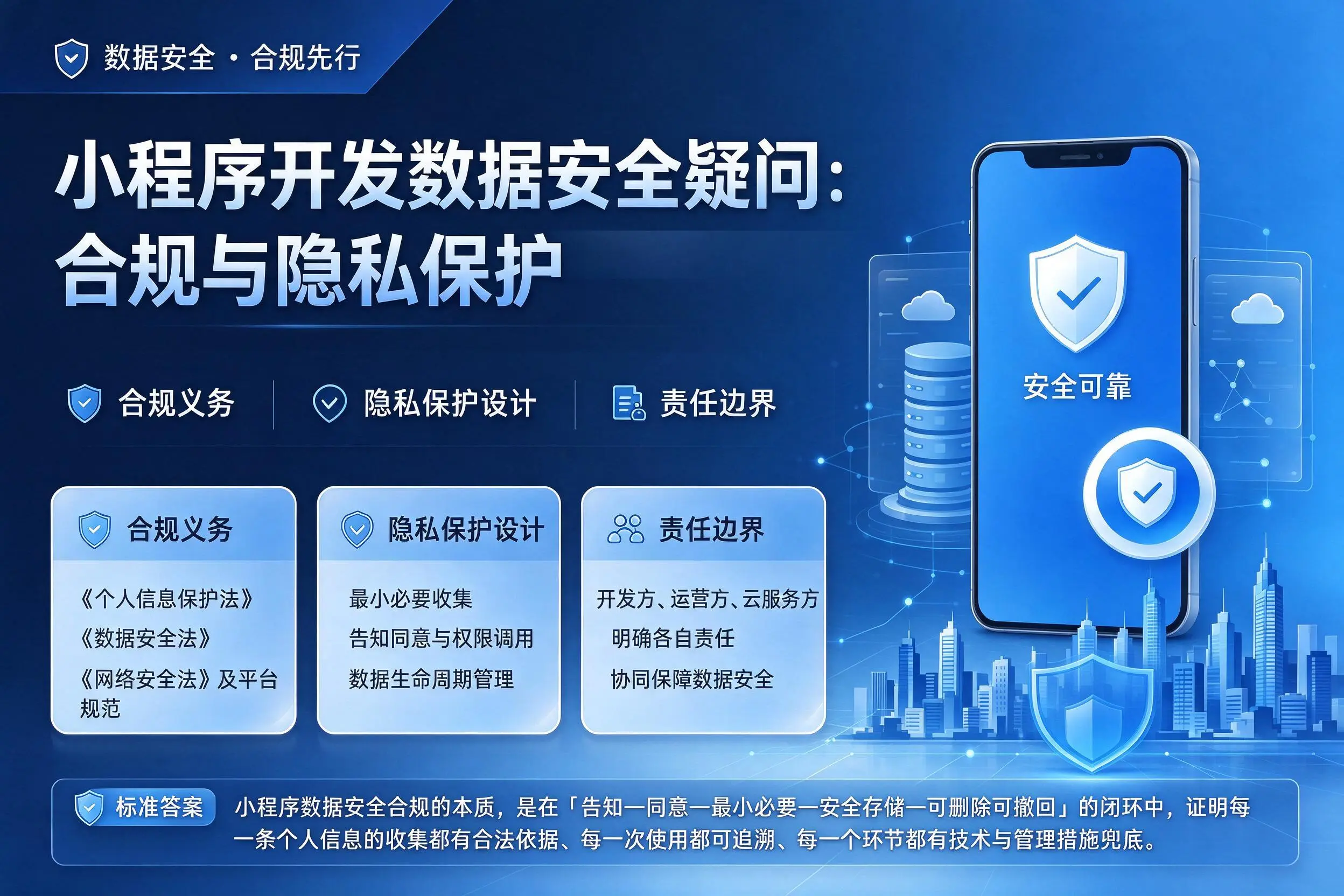 包头小程序开发数据安全疑问：合规与隐私保护