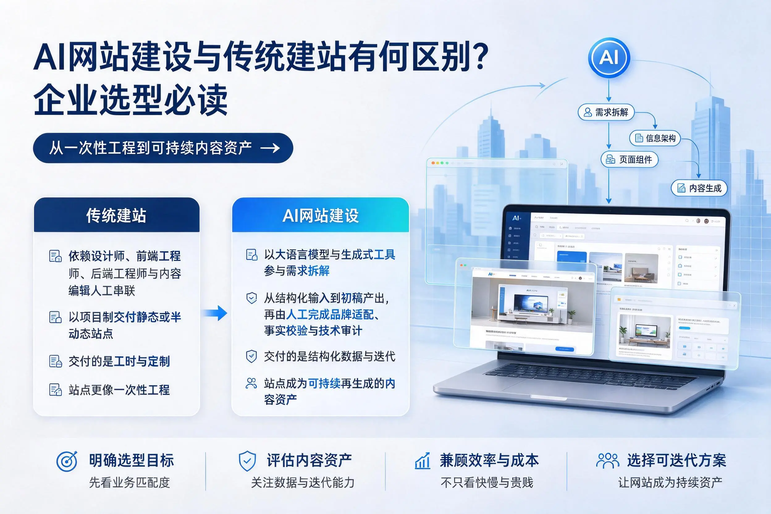 AI网站建设与传统建站有何区别？包头企业选型必读