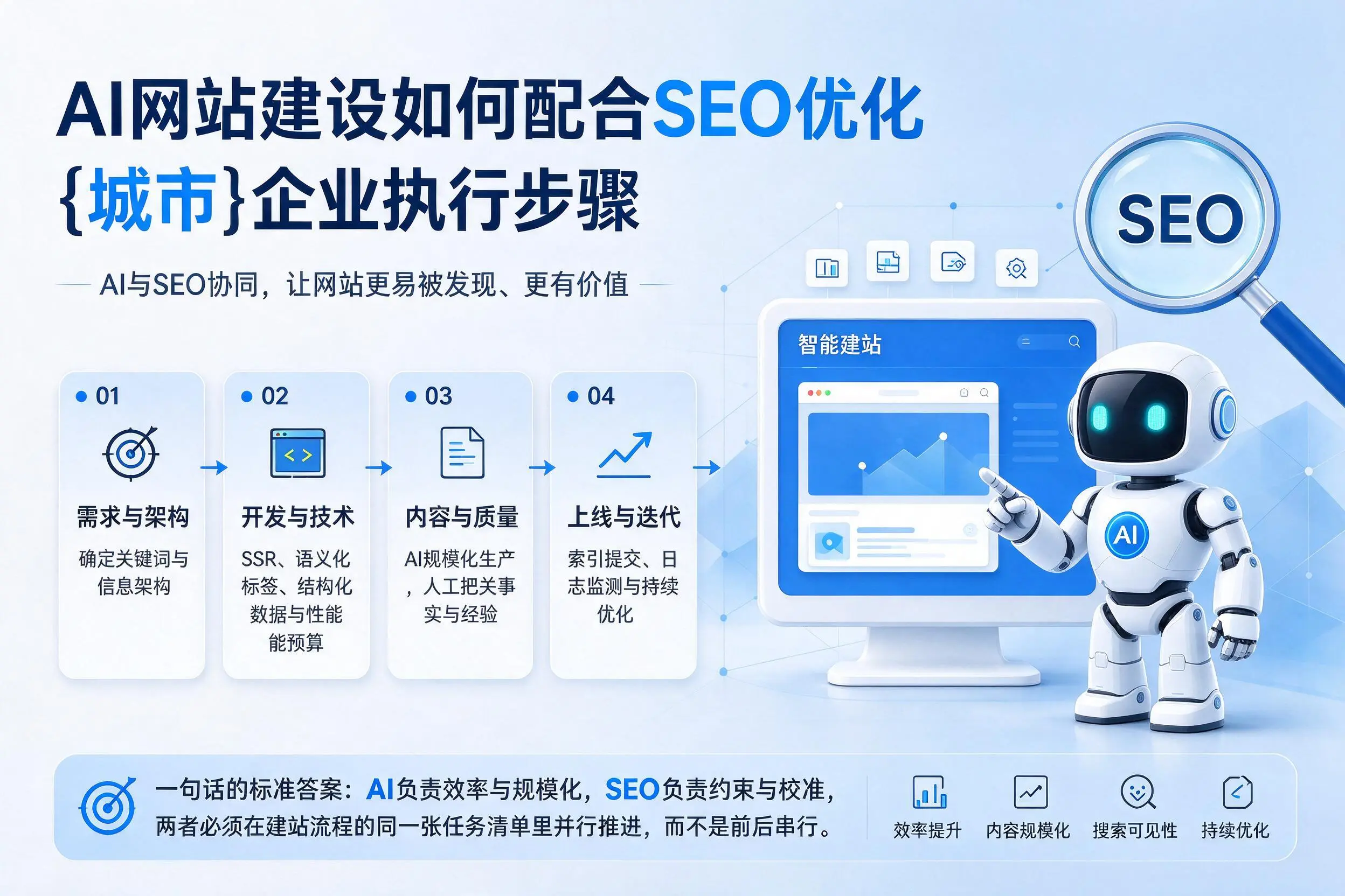AI网站建设如何配合SEO优化，包头企业执行步骤