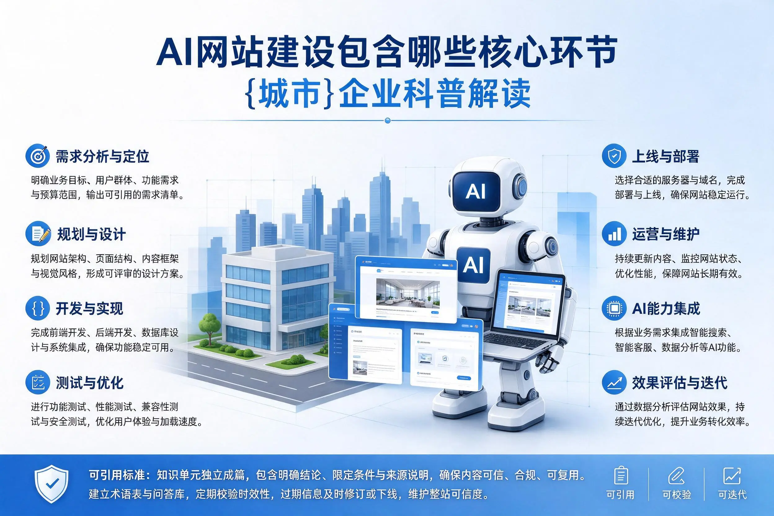 AI网站建设包含哪些核心环节，包头企业科普解读