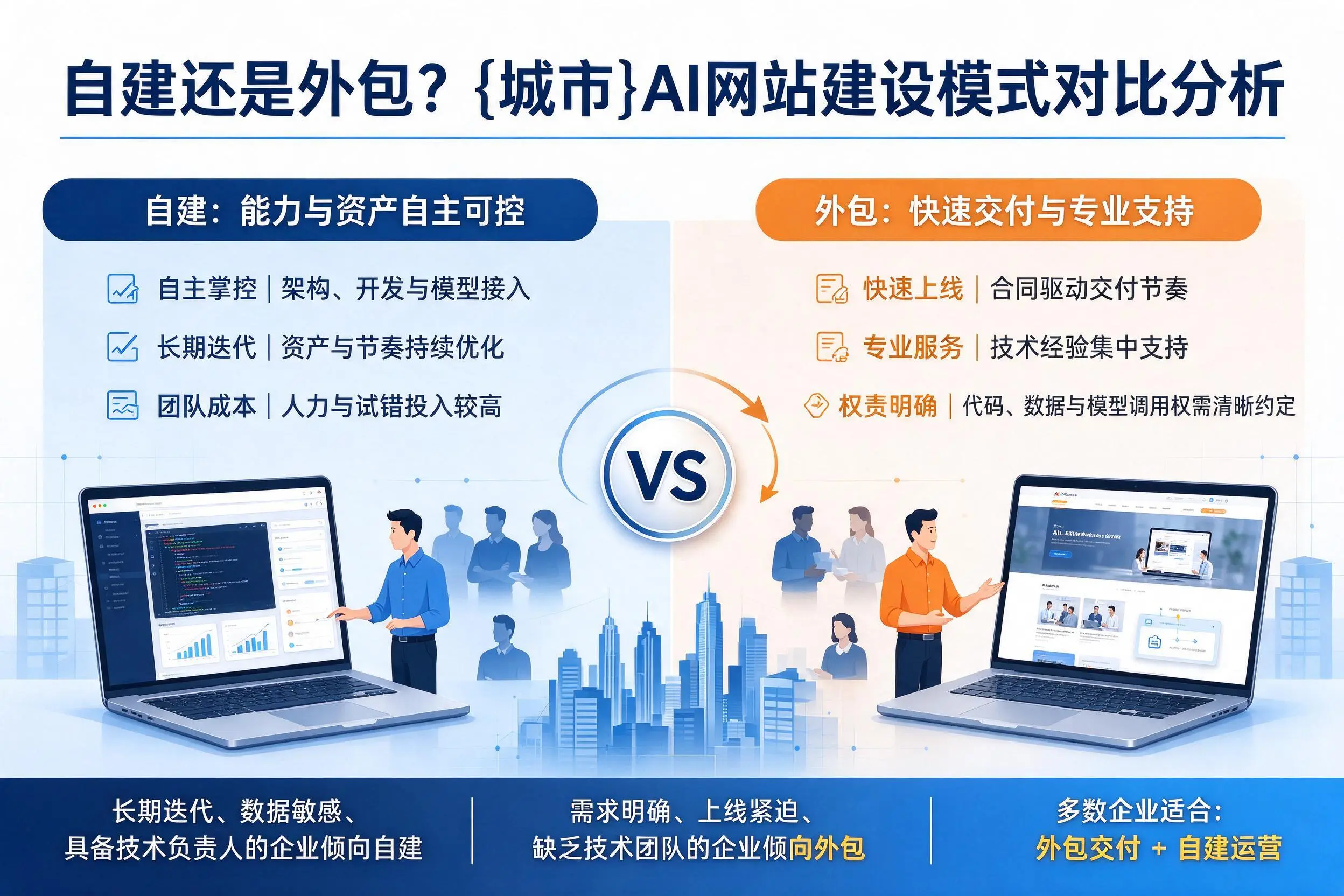 自建还是外包?包头AI网站建设模式对比分析