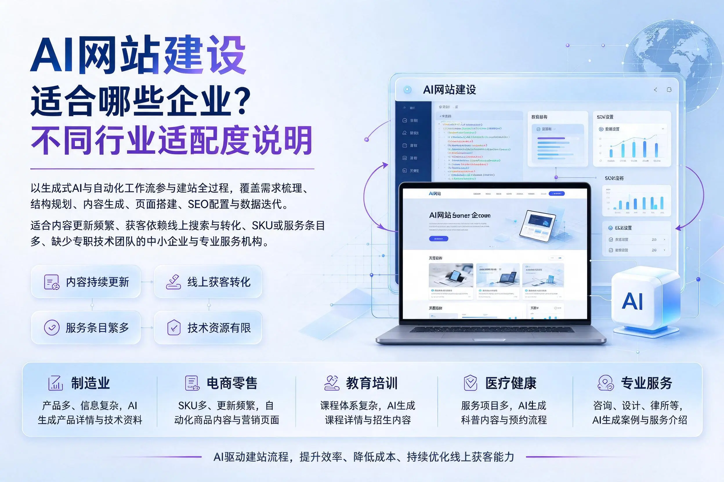 AI网站建设适合哪些企业？包头不同行业适配度说明
